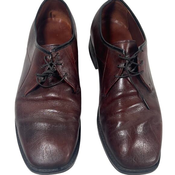Brown Leather Men's Dress Shoe Lace-ups Oxfords Size 10 Freeman Flex Brand? - Picture 1 of 16